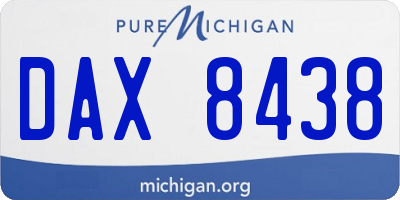 MI license plate DAX8438