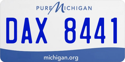 MI license plate DAX8441