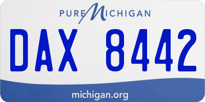 MI license plate DAX8442