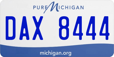 MI license plate DAX8444