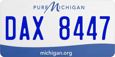 MI license plate DAX8447