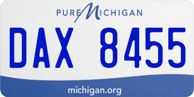 MI license plate DAX8455