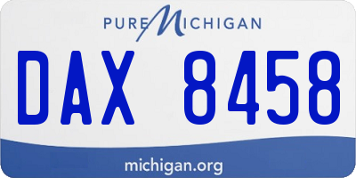 MI license plate DAX8458
