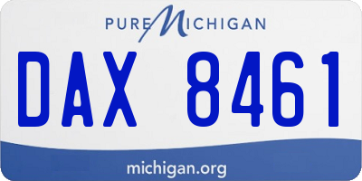 MI license plate DAX8461