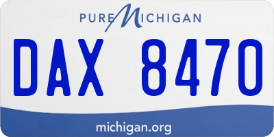 MI license plate DAX8470