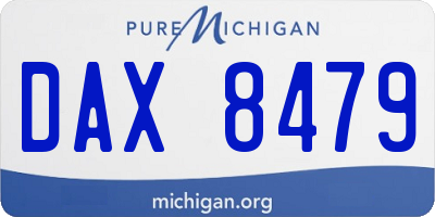 MI license plate DAX8479
