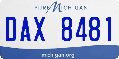 MI license plate DAX8481