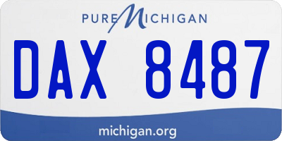MI license plate DAX8487