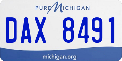 MI license plate DAX8491