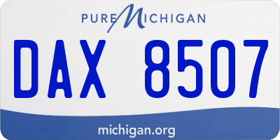 MI license plate DAX8507
