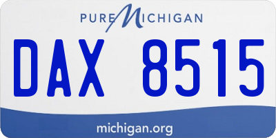 MI license plate DAX8515