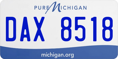 MI license plate DAX8518