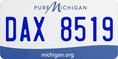 MI license plate DAX8519