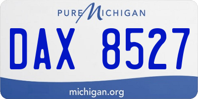 MI license plate DAX8527