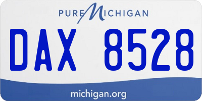 MI license plate DAX8528