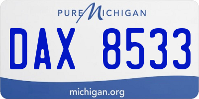 MI license plate DAX8533