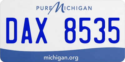 MI license plate DAX8535