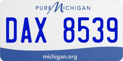 MI license plate DAX8539