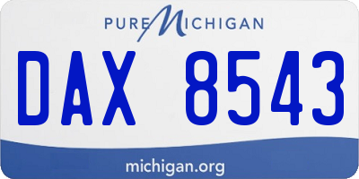 MI license plate DAX8543