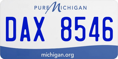 MI license plate DAX8546