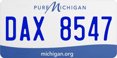 MI license plate DAX8547