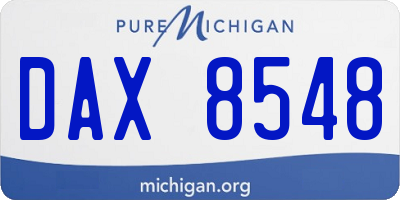 MI license plate DAX8548