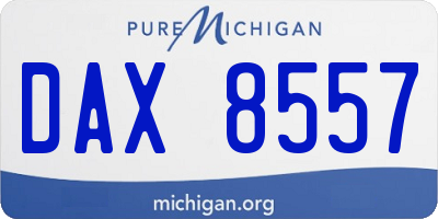 MI license plate DAX8557
