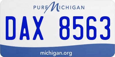MI license plate DAX8563