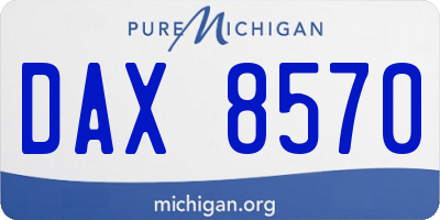 MI license plate DAX8570