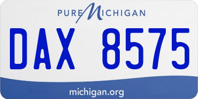 MI license plate DAX8575
