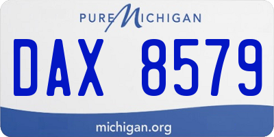 MI license plate DAX8579