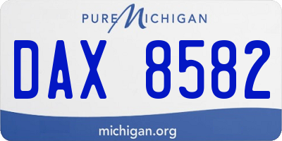 MI license plate DAX8582
