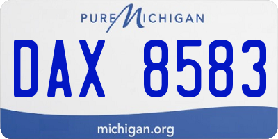 MI license plate DAX8583