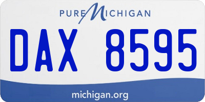MI license plate DAX8595