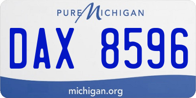 MI license plate DAX8596