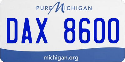 MI license plate DAX8600