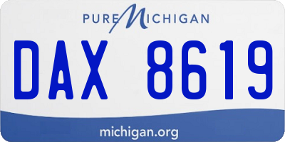 MI license plate DAX8619