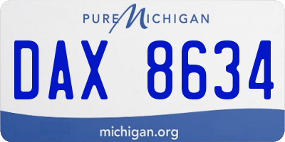 MI license plate DAX8634