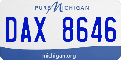 MI license plate DAX8646