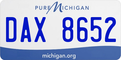 MI license plate DAX8652