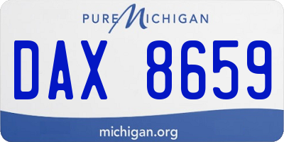 MI license plate DAX8659