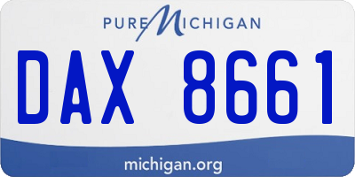 MI license plate DAX8661