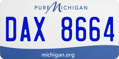 MI license plate DAX8664