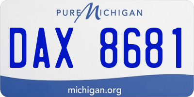 MI license plate DAX8681