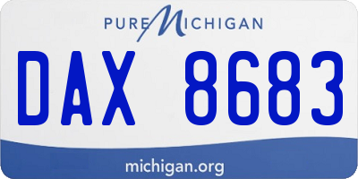 MI license plate DAX8683