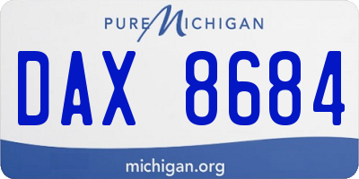 MI license plate DAX8684