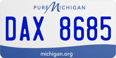 MI license plate DAX8685