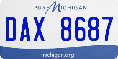 MI license plate DAX8687