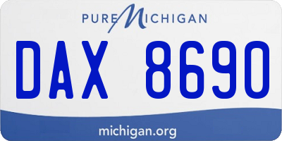 MI license plate DAX8690