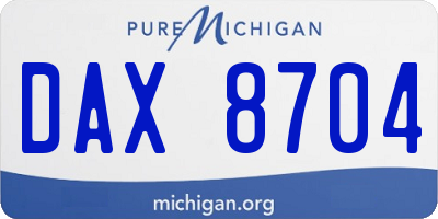 MI license plate DAX8704